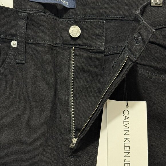 NEW Calvin Klein Jeans Men's 34x30 Straight Fit Blk Denim NWT Stretch Streetwear - Picture 6 of 10